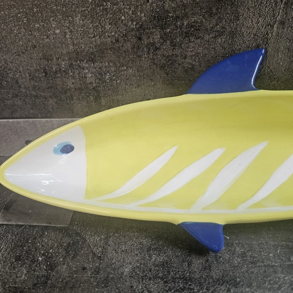 Schools Out Fish Appetizer Boat By Boston‎ Warehouse Blue And Yellow